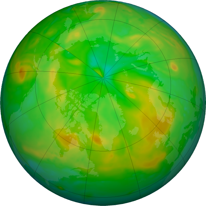 Arctic ozone map for 08 July 2024